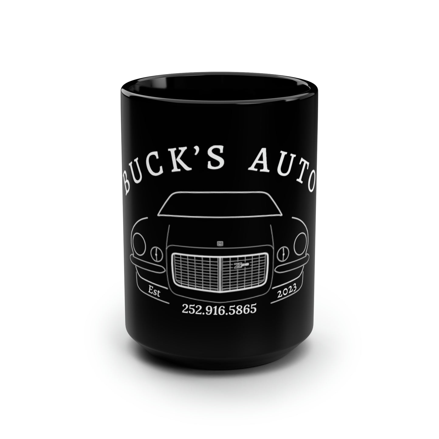 Buck's Auto Black Mug, 15oz