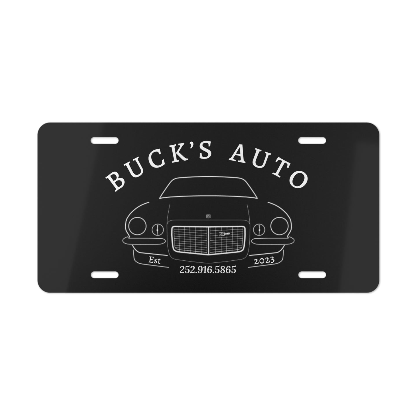 Buck's Auto Vanity Plate