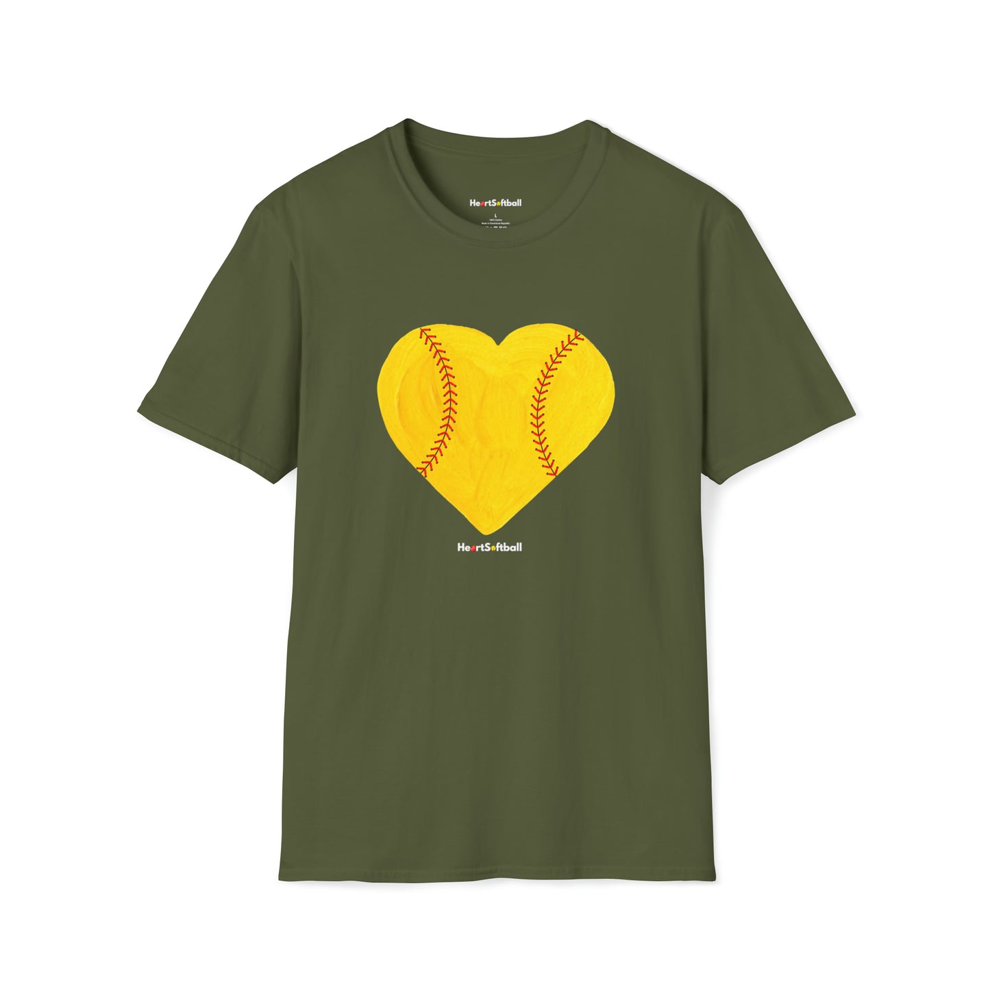 Heart Softball Softstyle T-Shirt