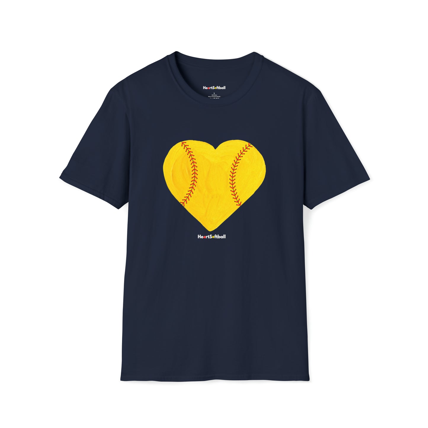 Heart Softball Softstyle T-Shirt