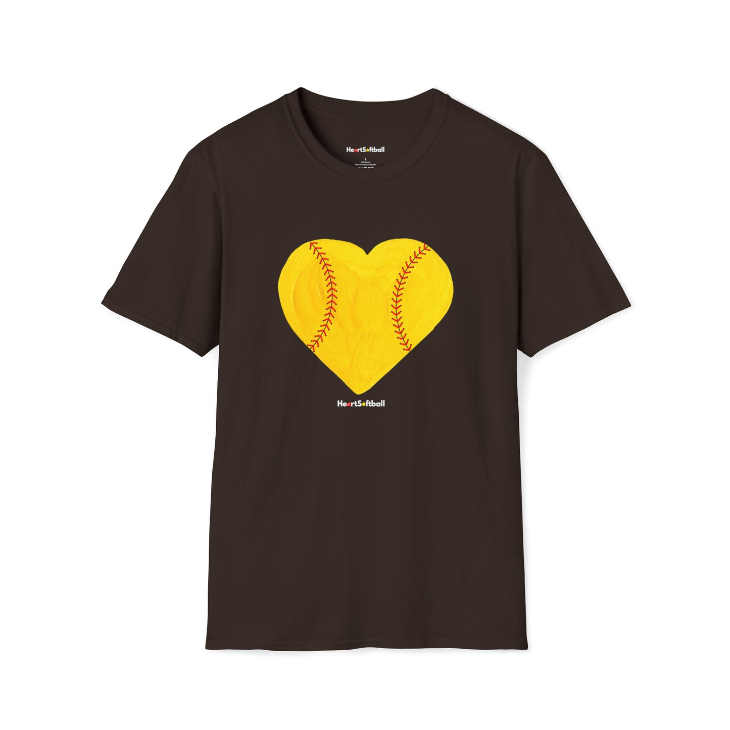 Heart Softball Softstyle T-Shirt