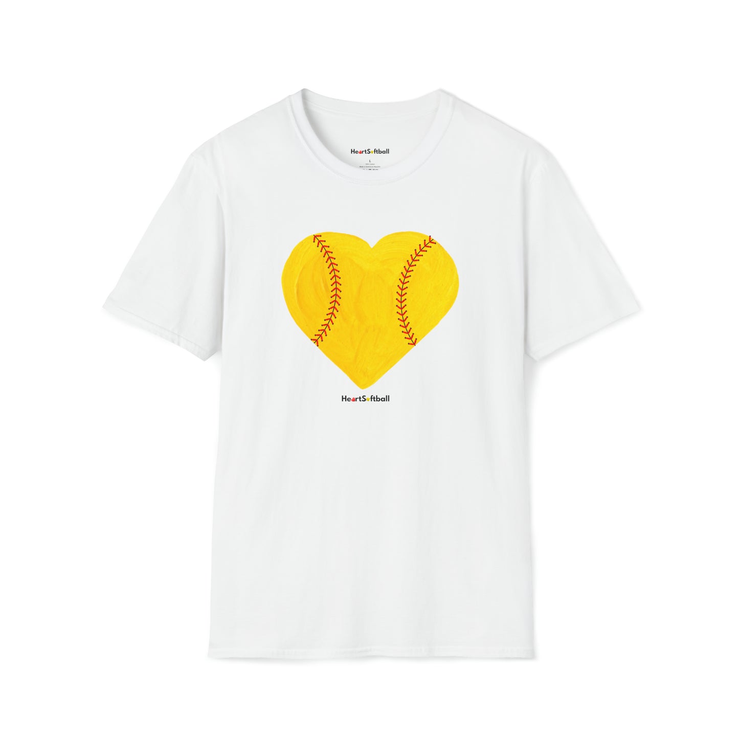 Heart Softball Softstyle T-Shirt