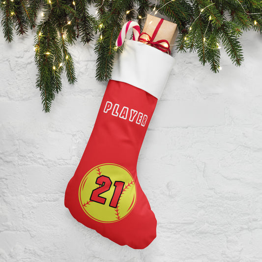 Player Name and Number Christmas stocking