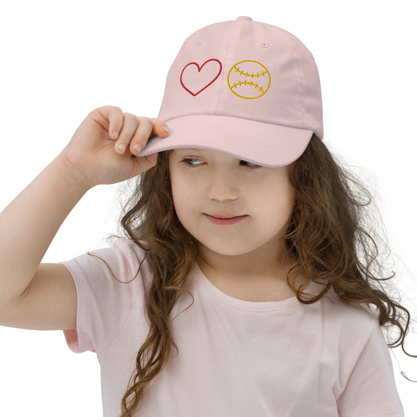 Heart Softball Youth Softball Cap